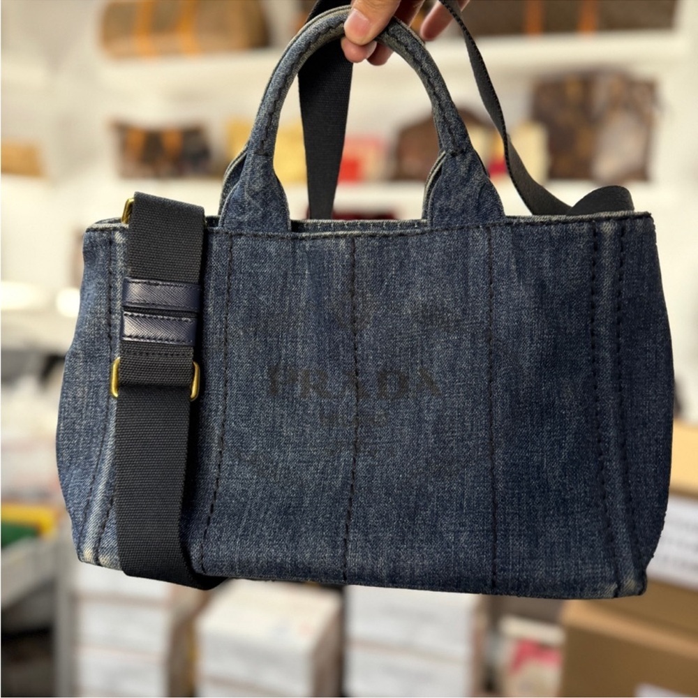 Prada Navy Blue Denim Handbag